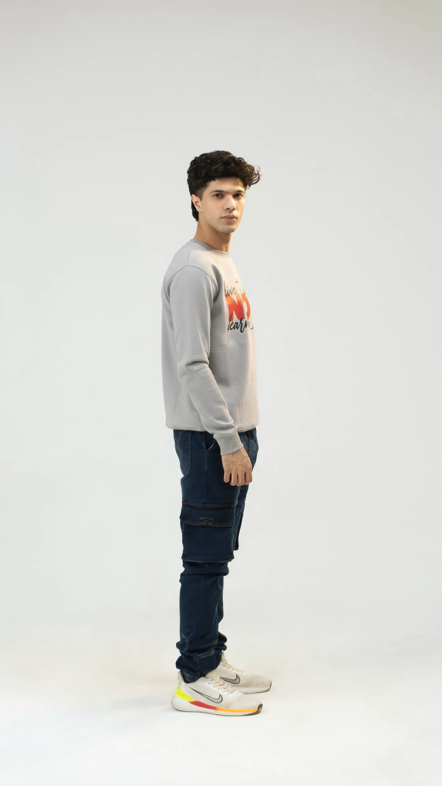 Men Regular Fit Sweatshirt - Gray - Harwage
