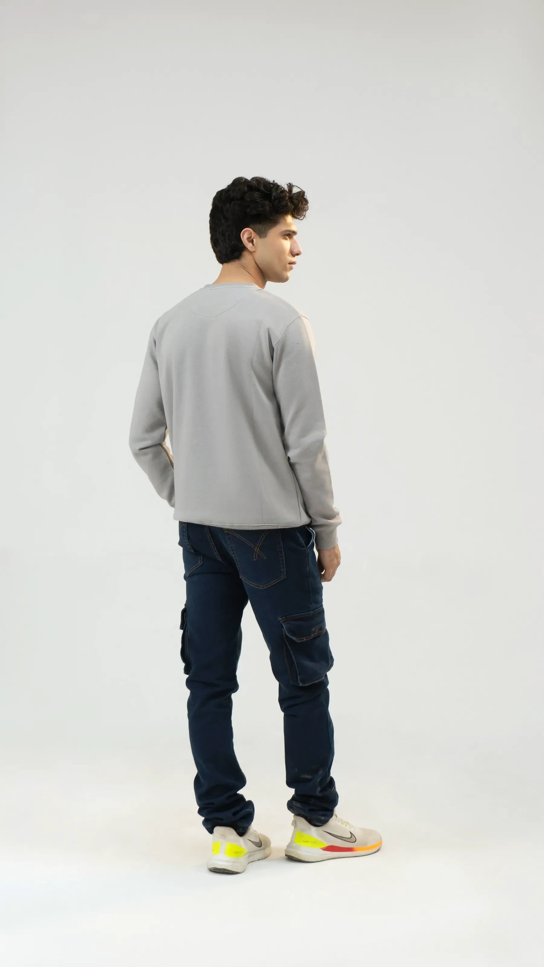 Men Regular Fit Sweatshirt - Gray - Harwage