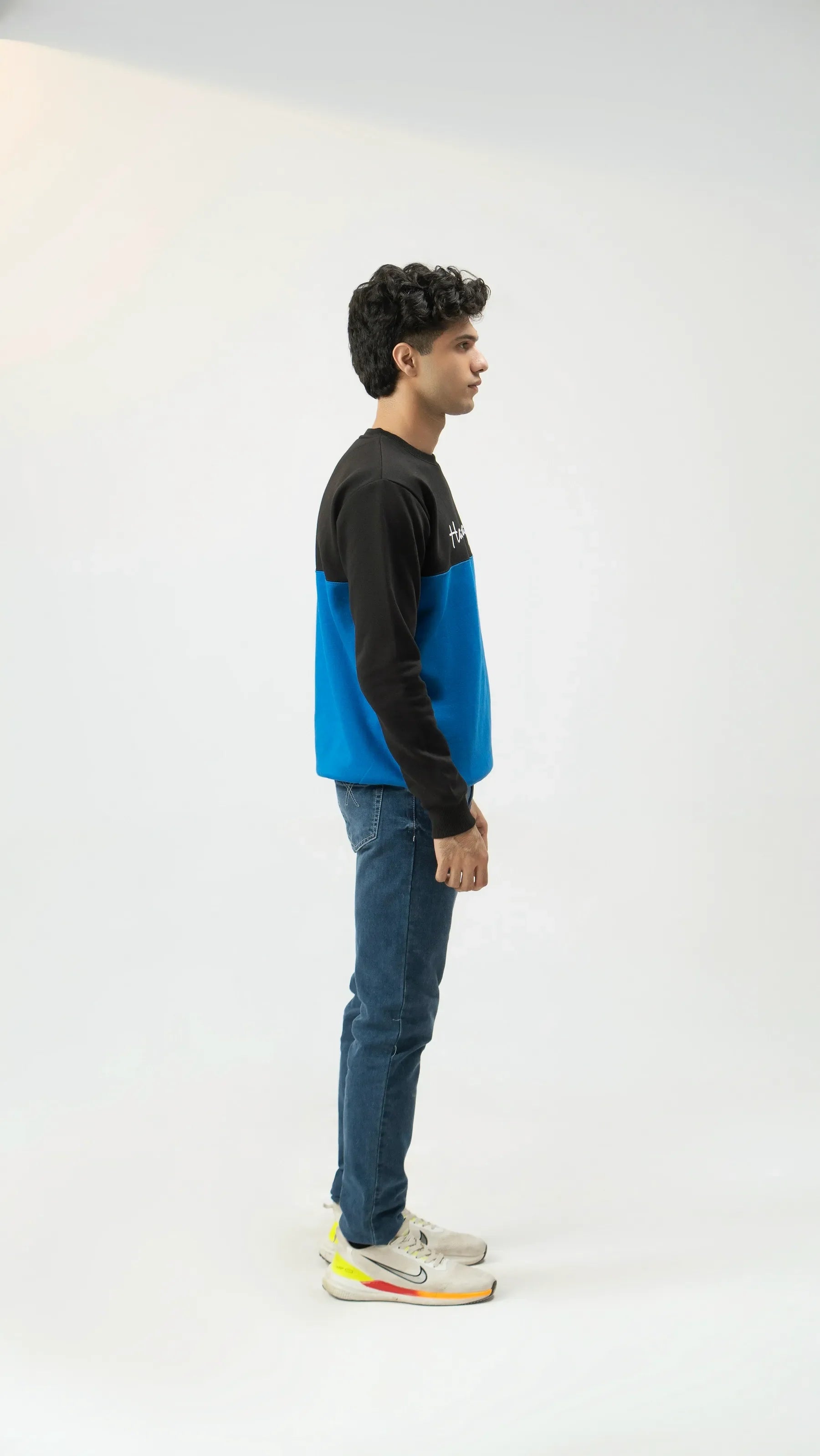 Men Sweatshirt Regular Fit - Blue - Harwage