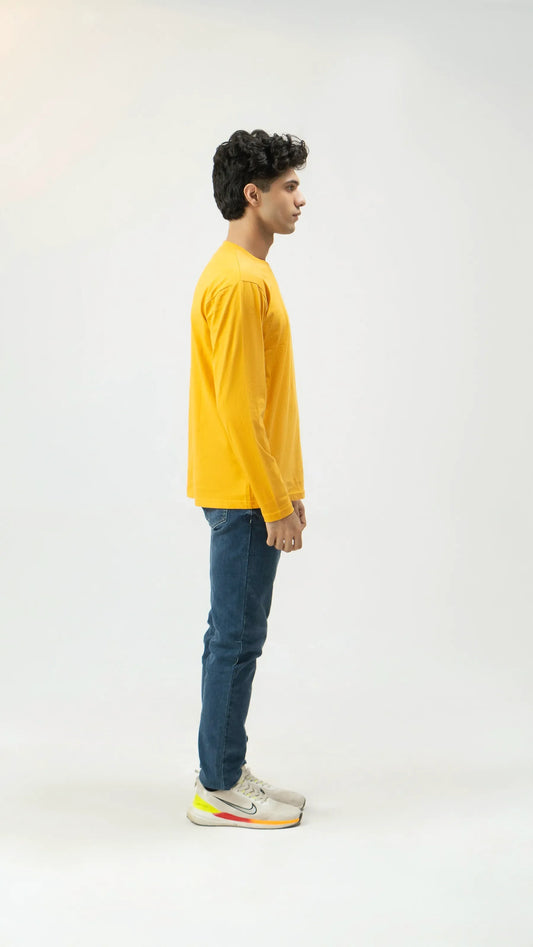 Men Full Sleeve Shirt - Yellow - Harwage