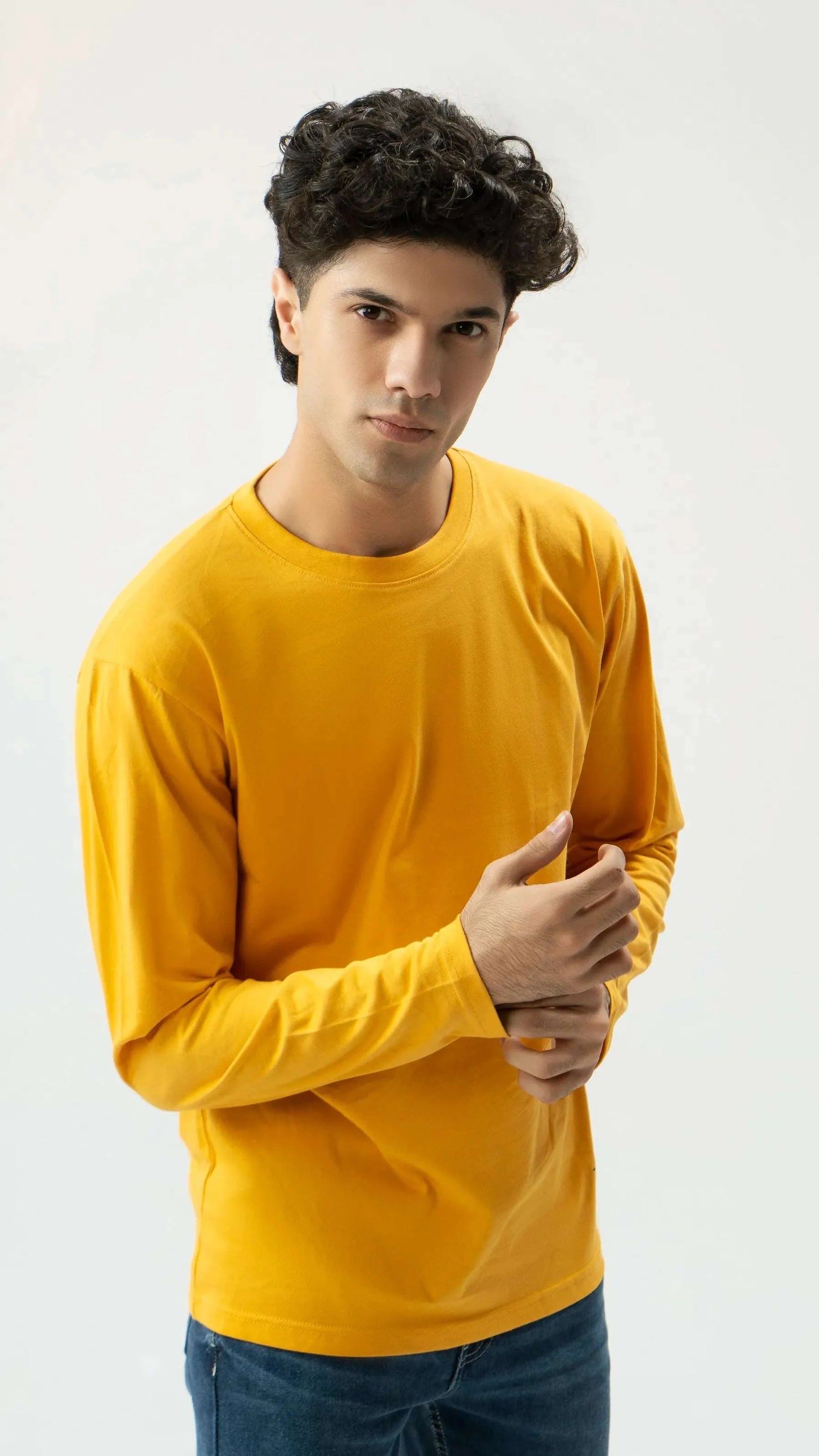 Men Full Sleeve Shirt - Yellow - Harwage