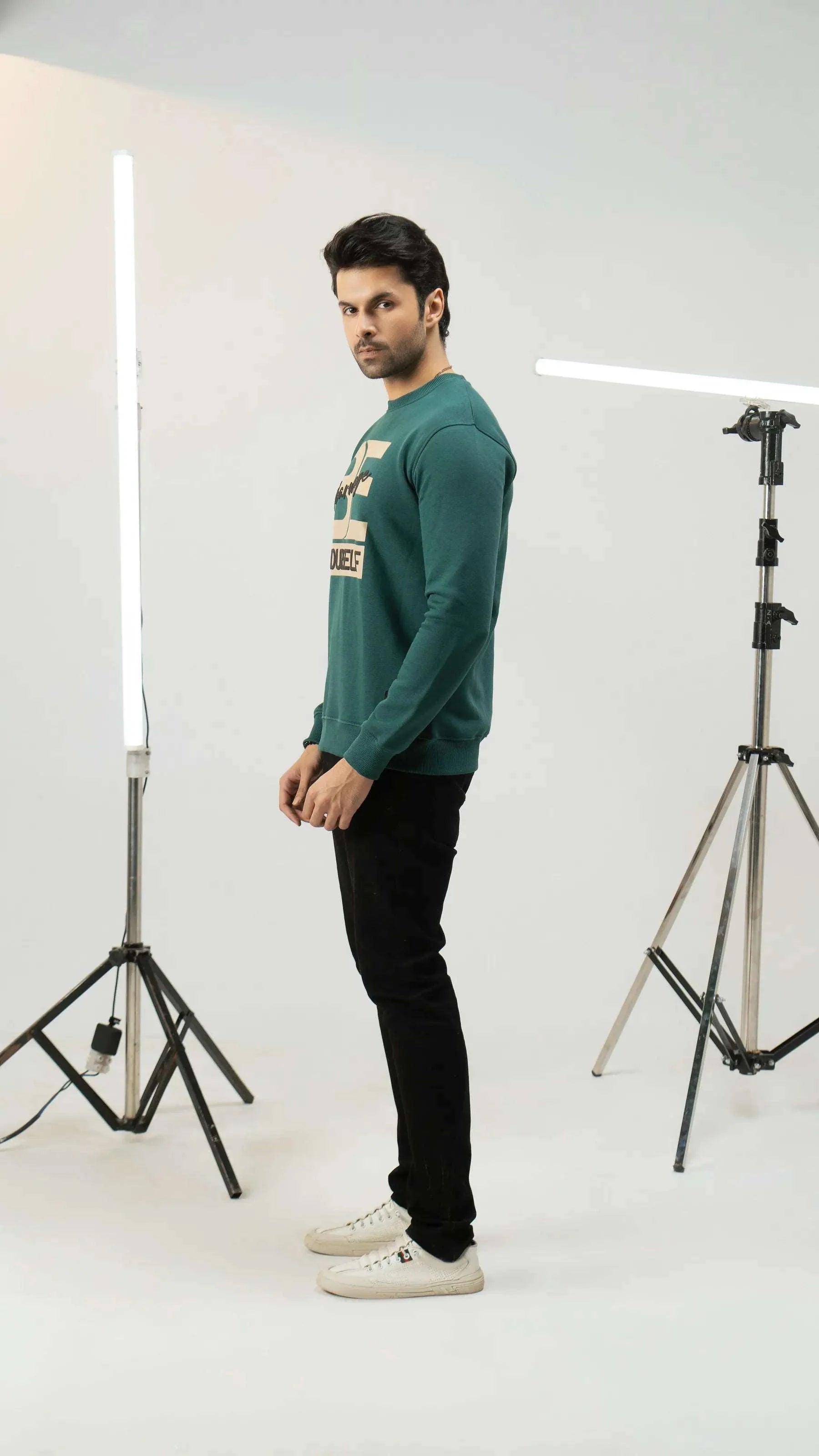 Men Regular Fit Sweatshirt - Green - Harwage