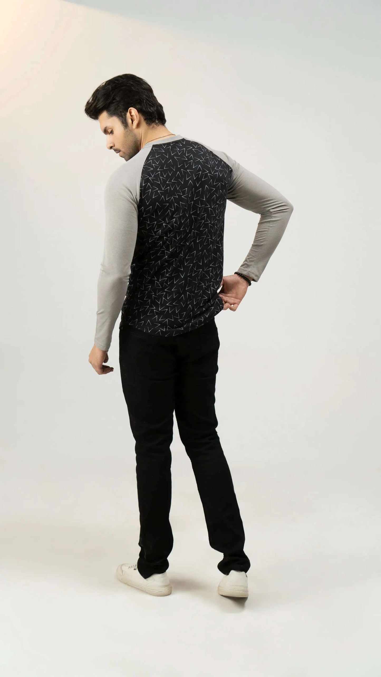 Men Full Sleeve T-Shirt - Gray - Harwage