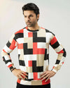 Men Regular Fit Sweatshirt - Geometric Checkered - Harwage