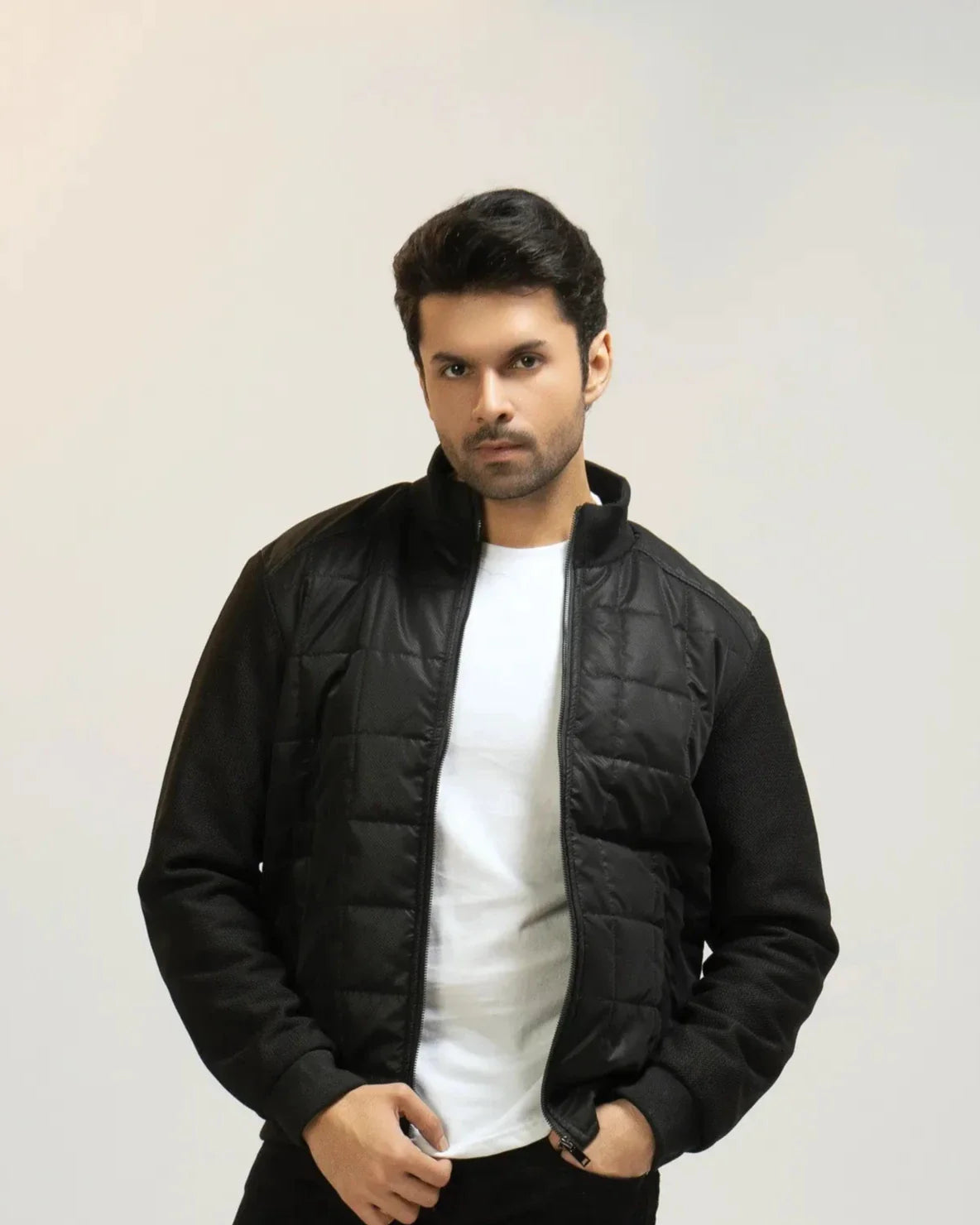 Men Parachute Jacket - Black - Harwage