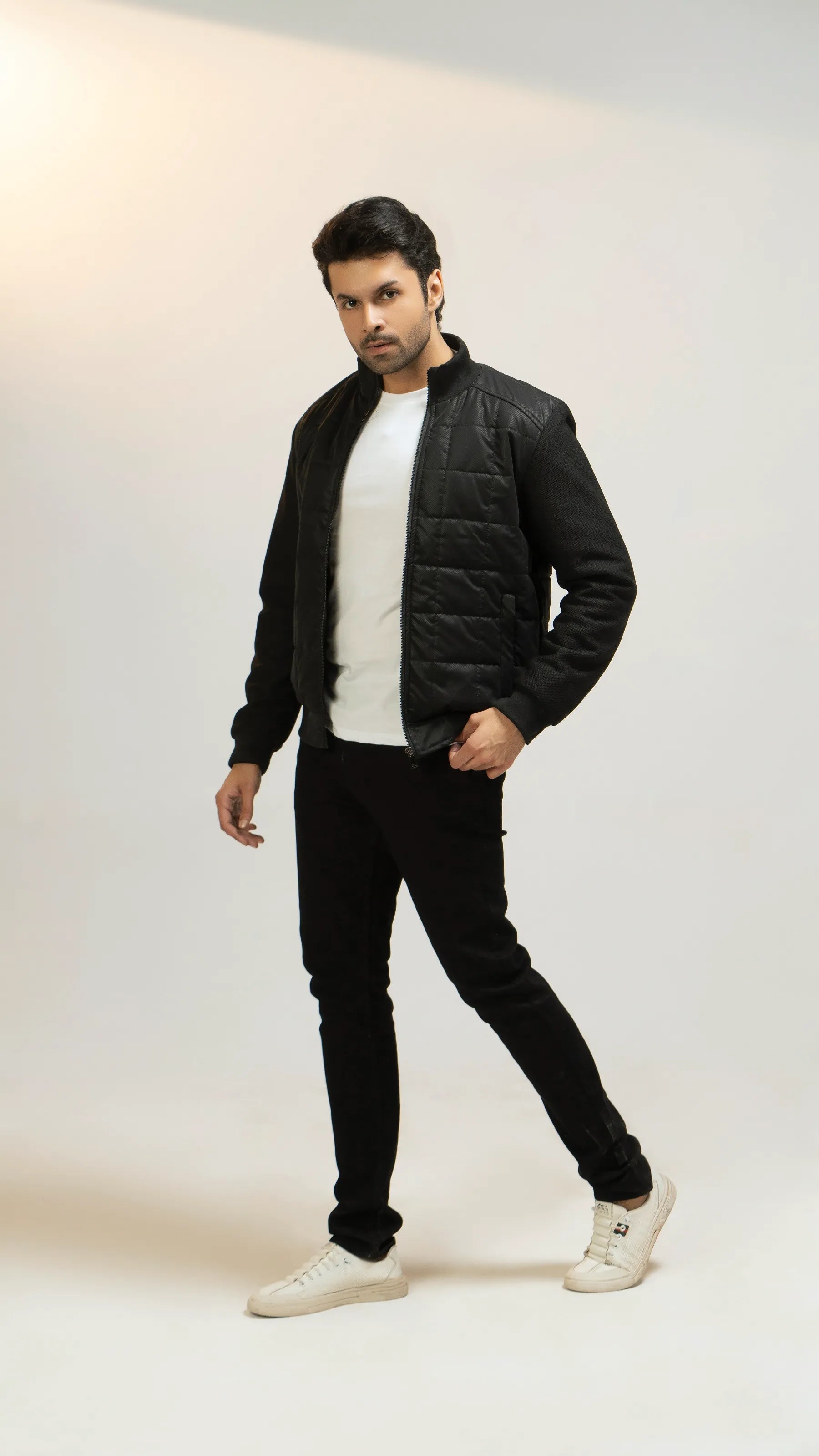 Men Parachute Jacket - Black - Harwage