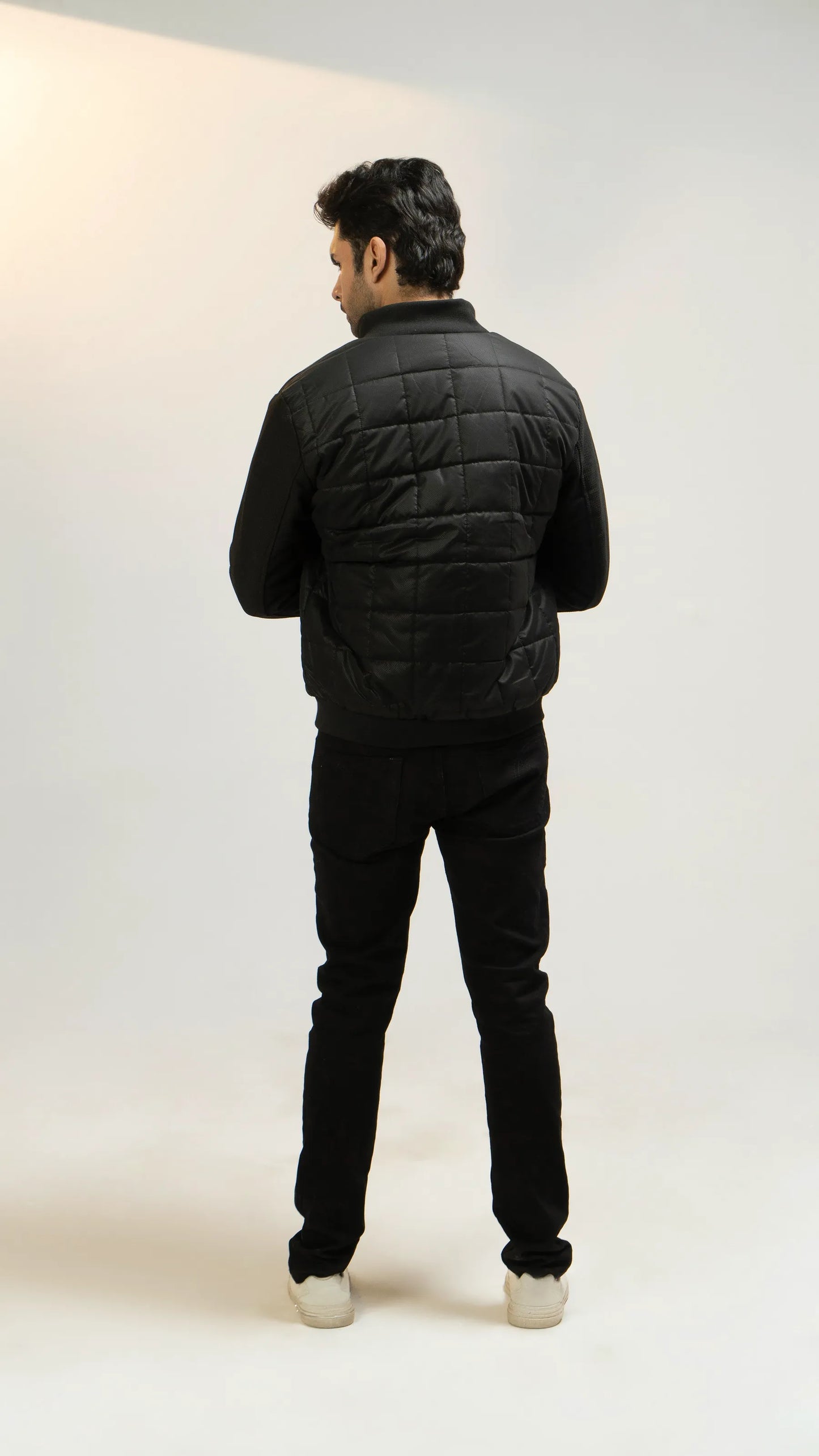 Men Parachute Jacket - Black - Harwage