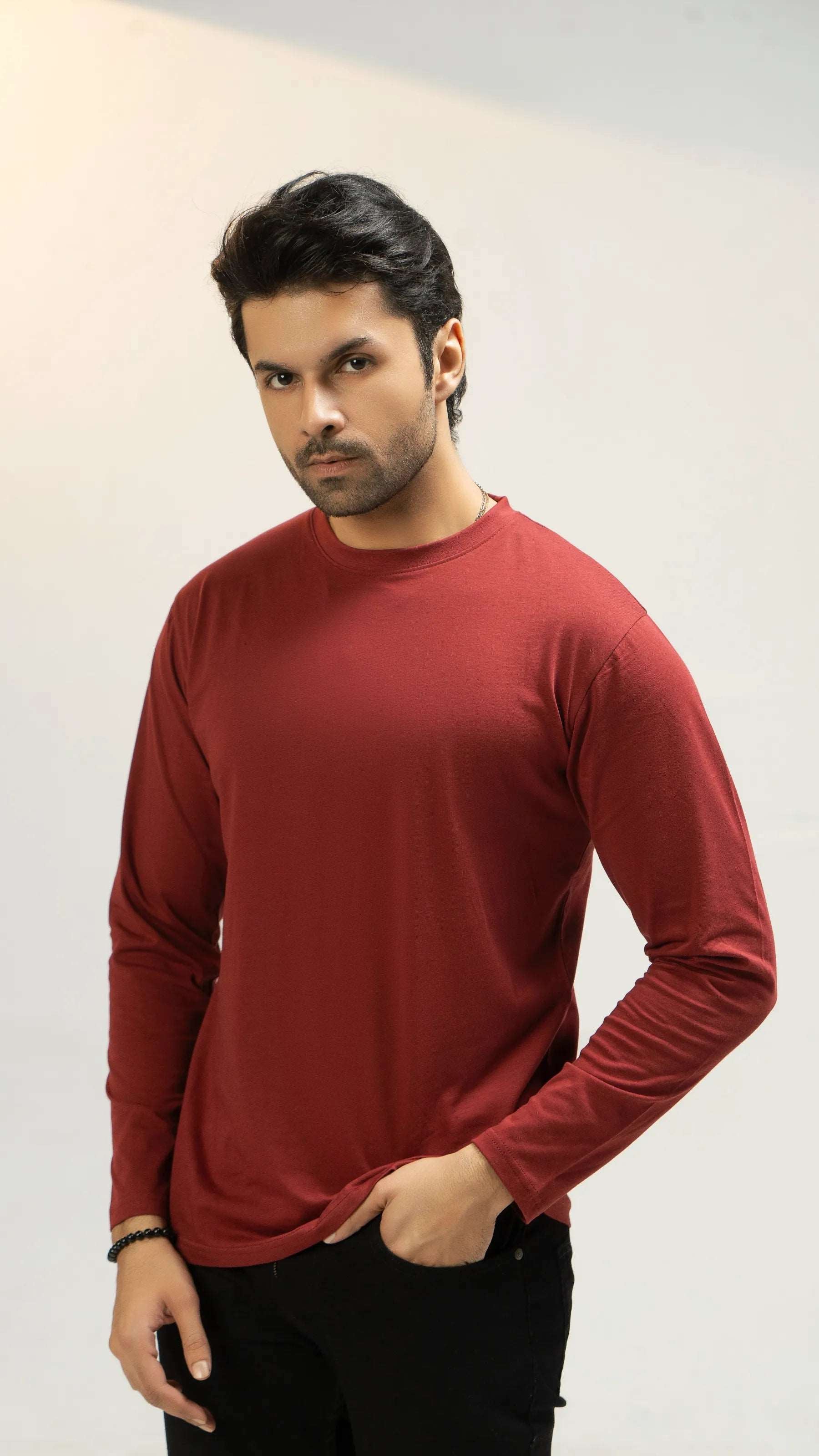 Men Full Sleeve Regular Fit Shirt - Merlot - Harwage