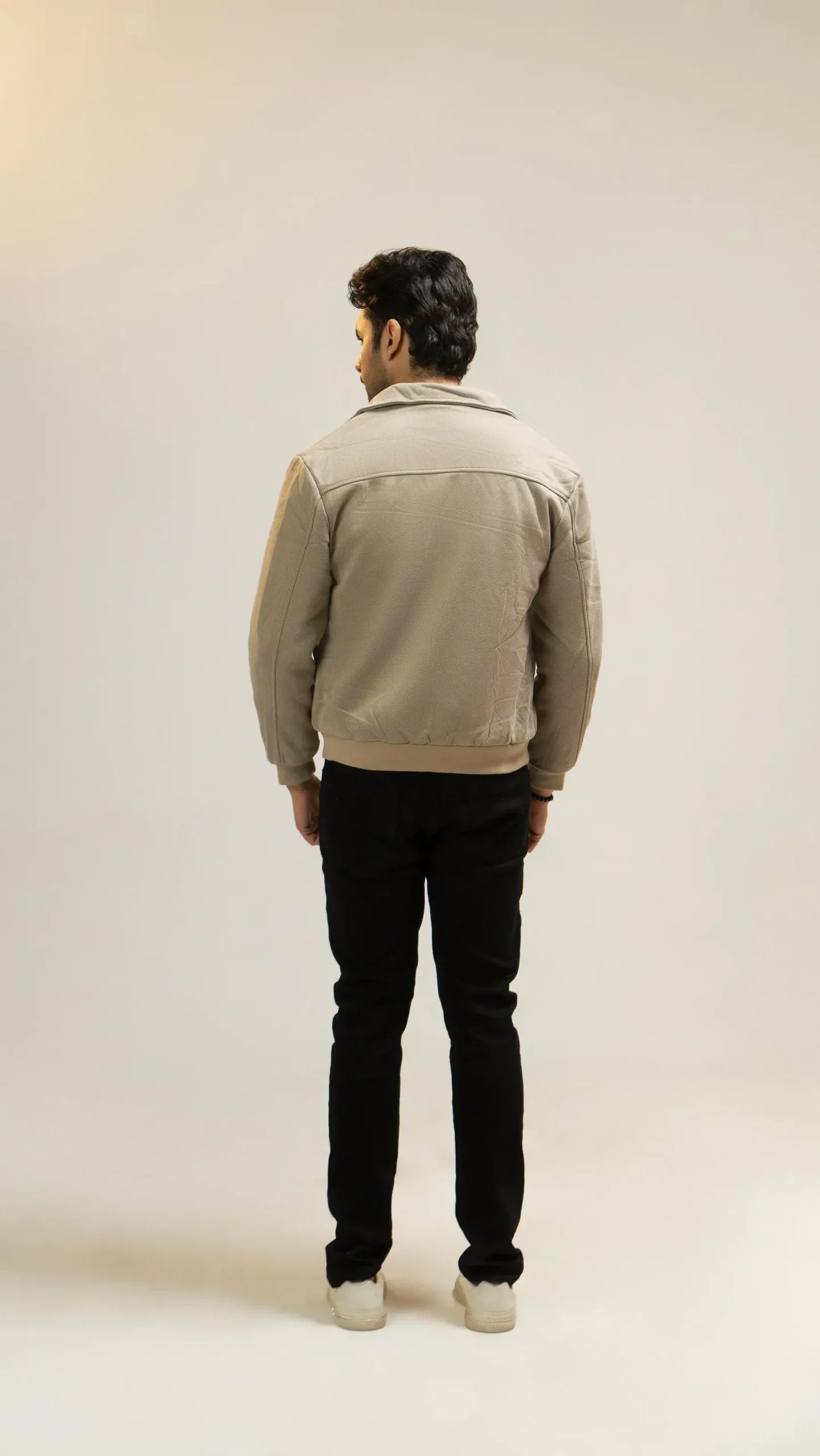 Men Woven Jacket - Beige - Harwage