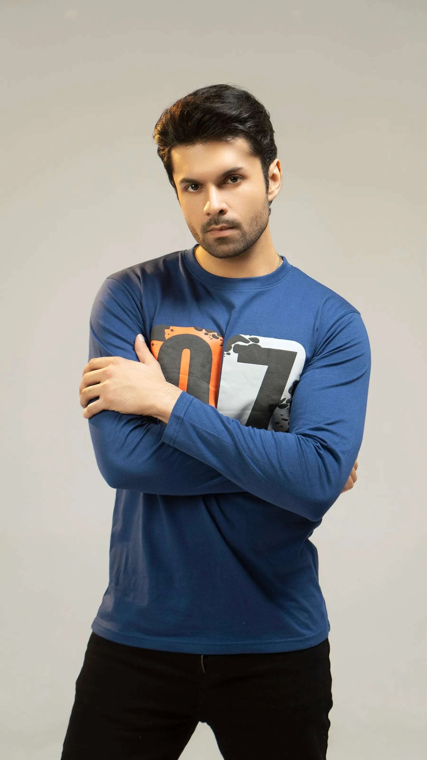 Men Full Sleeve Shirt - Blue - Harwage