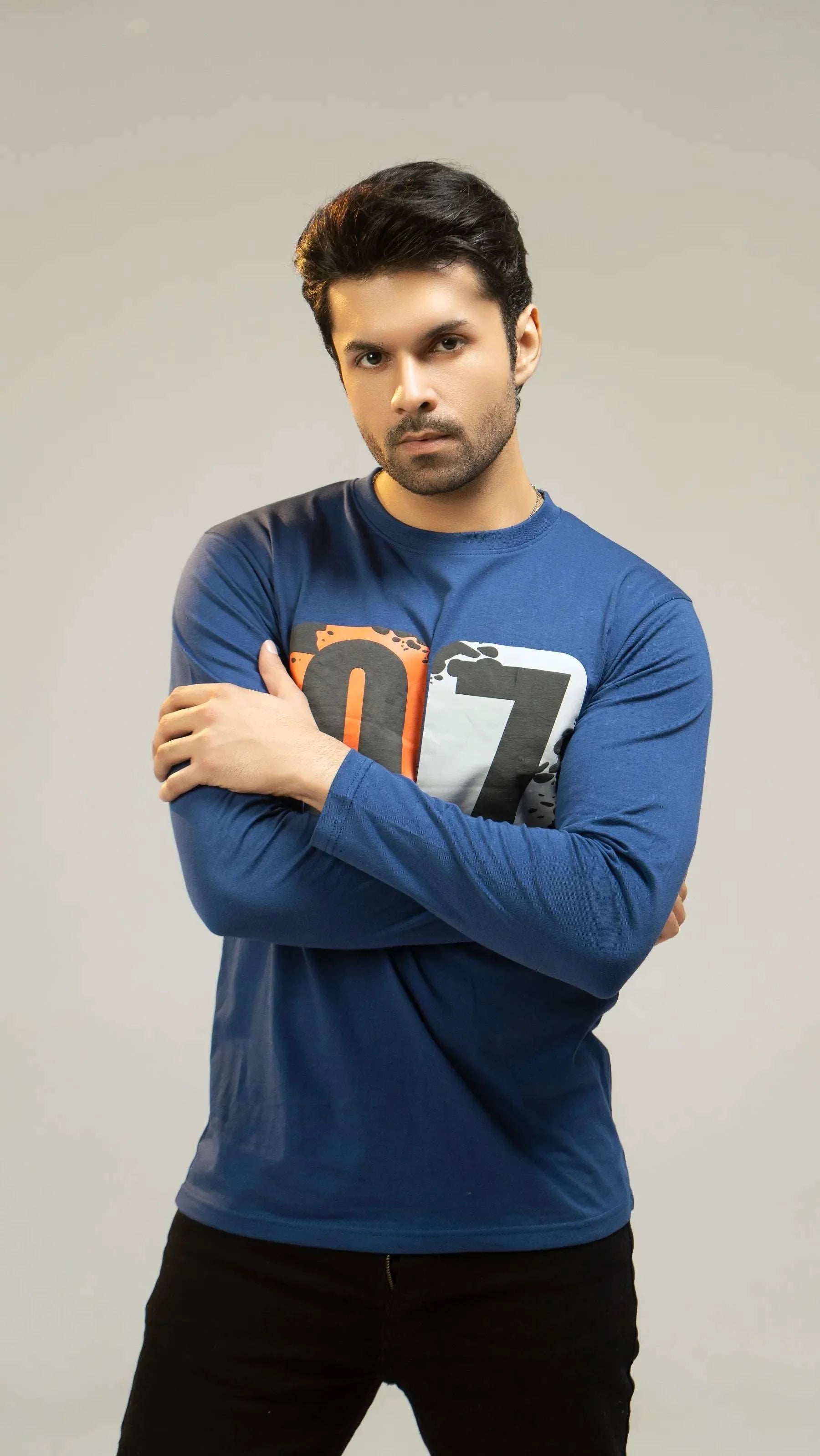 Men Full Sleeve Shirt - Blue - Harwage