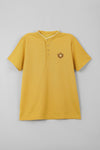 MEN BAND COLLLAR POLO SHIRT- SUNLIGHT YELLOW