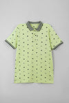 Men's All-Over Printed Jersey Polo Shirt - Lime Cream