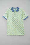 Men's All-Over Printed Jersey Polo Shirt - Hint of Mint