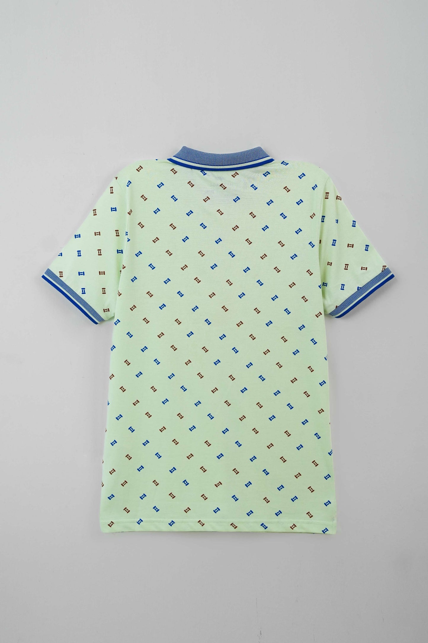 Men's All-Over Printed Jersey Polo Shirt - Hint of Mint