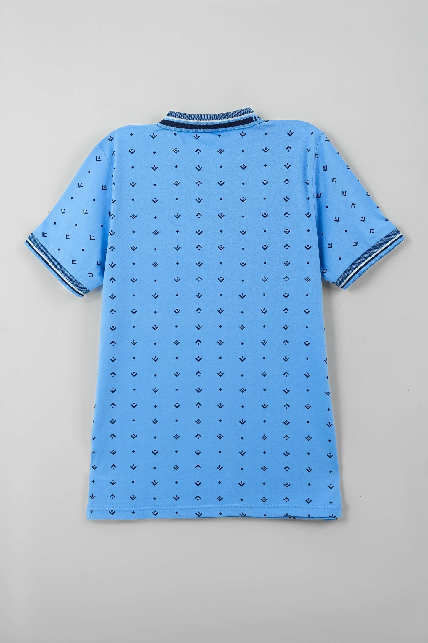 Men's All-Over Printed Jersey Polo Shirt  - Blue