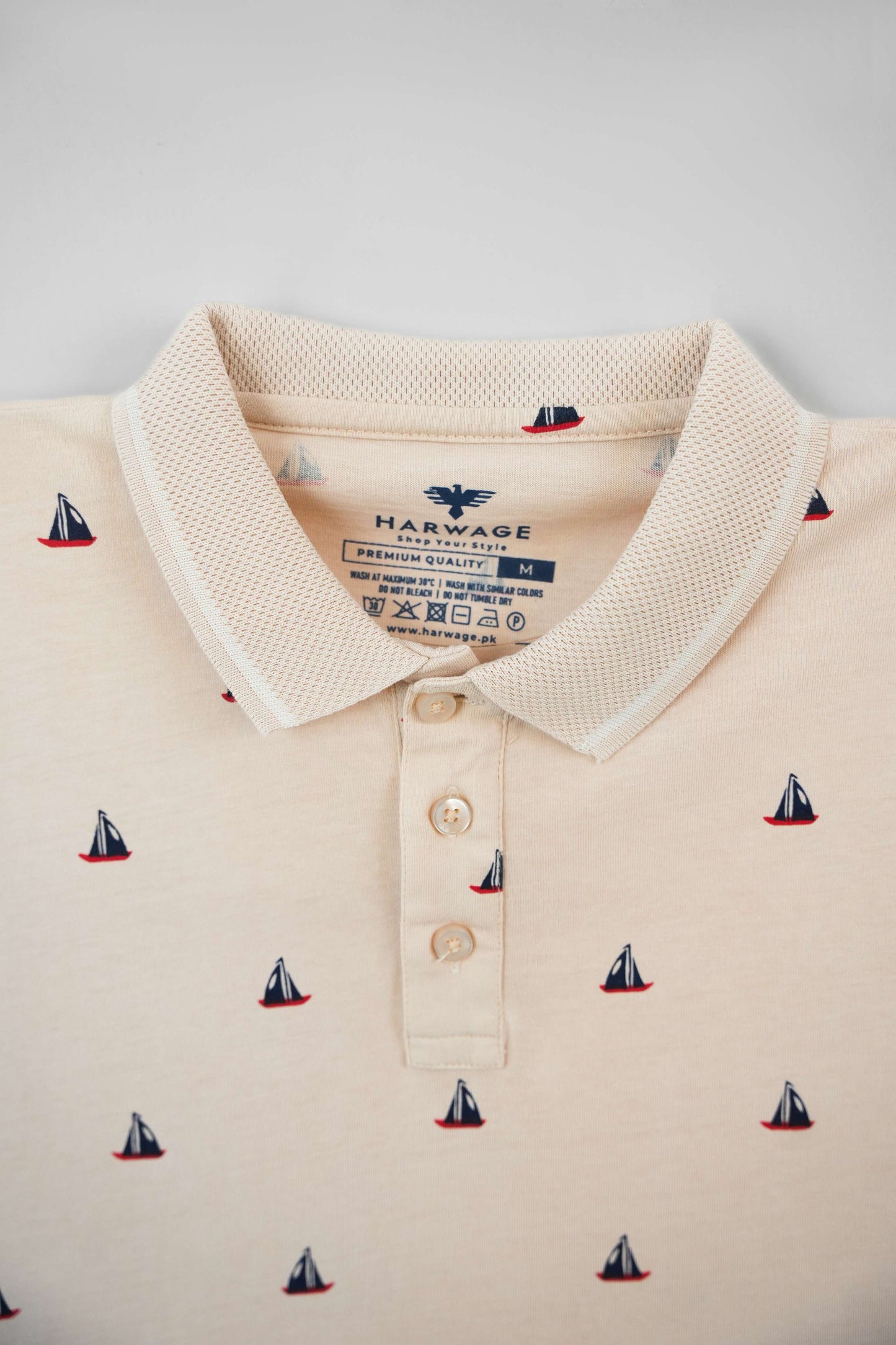 Men's All-Over Printed Jersey Polo Shirt - Crystal Grey