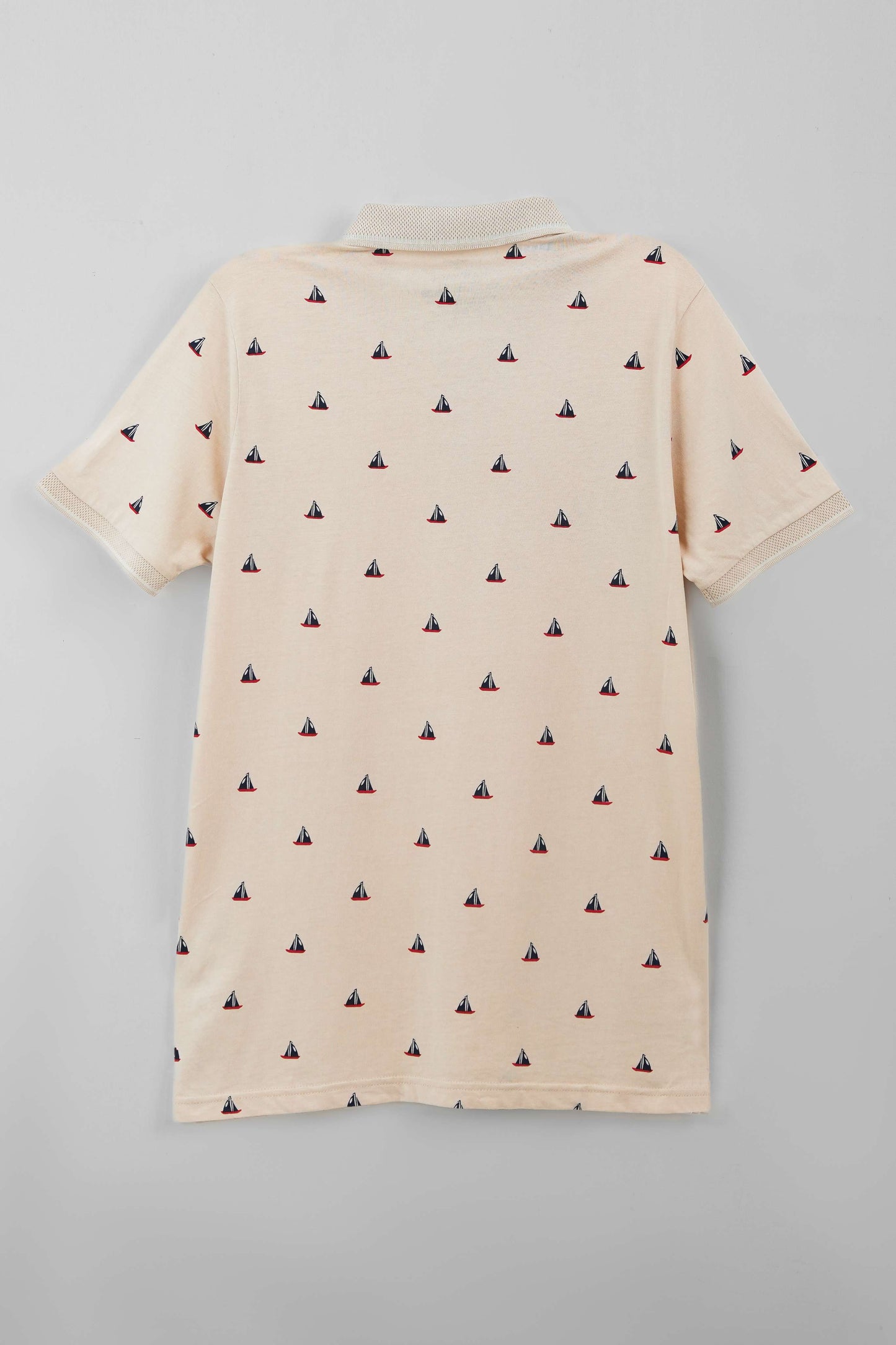 Men's All-Over Printed Jersey Polo Shirt - Crystal Grey