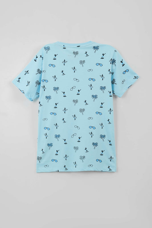 Men's All-Over Printed Cotton T-Shirt -  Spun Sugar