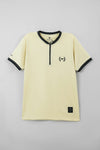 Men's Henley Zip Pique Polo Shirt - Cloud Cream