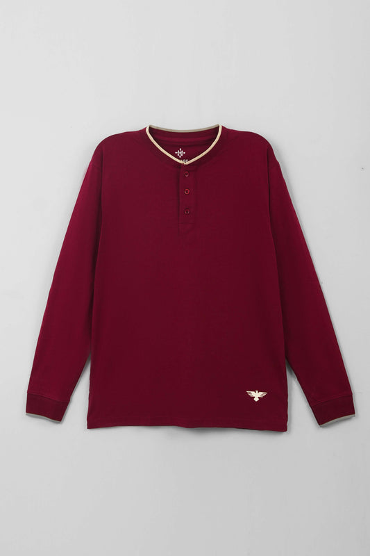 Men's Full Sleeve T-Shirt - Maroon