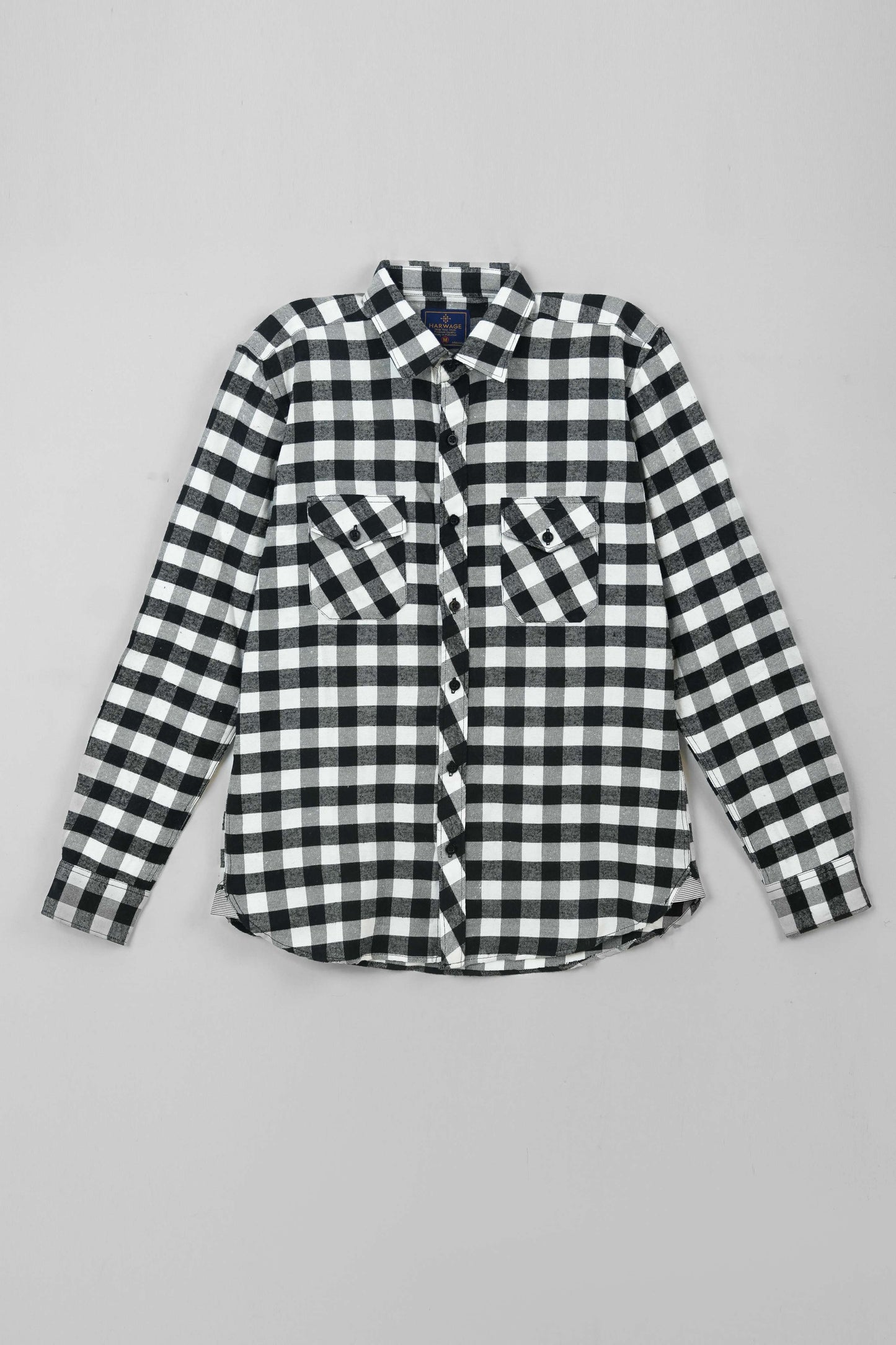 Men's Casual Woven Shirt - Black/ White