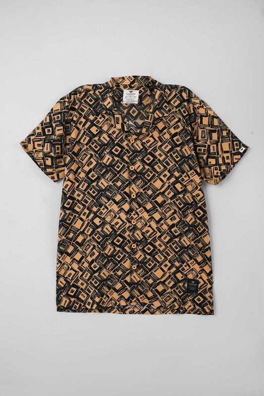 Men's Casual Resort Collar Shirt - Black