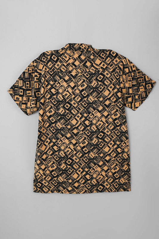 Men's Casual Resort Collar Shirt - Black