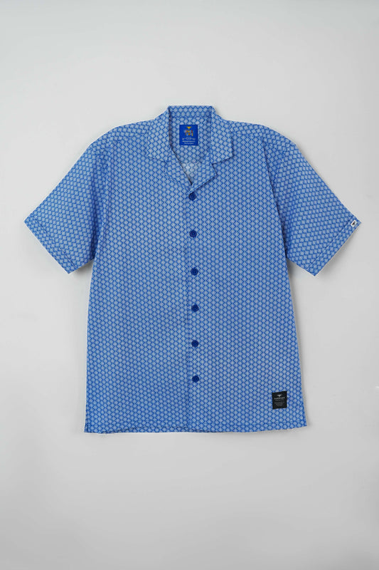Little Boys' Resort Collar Casual Shirt -  Blue