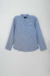 Men's Casual Woven Shirt- Light Blue