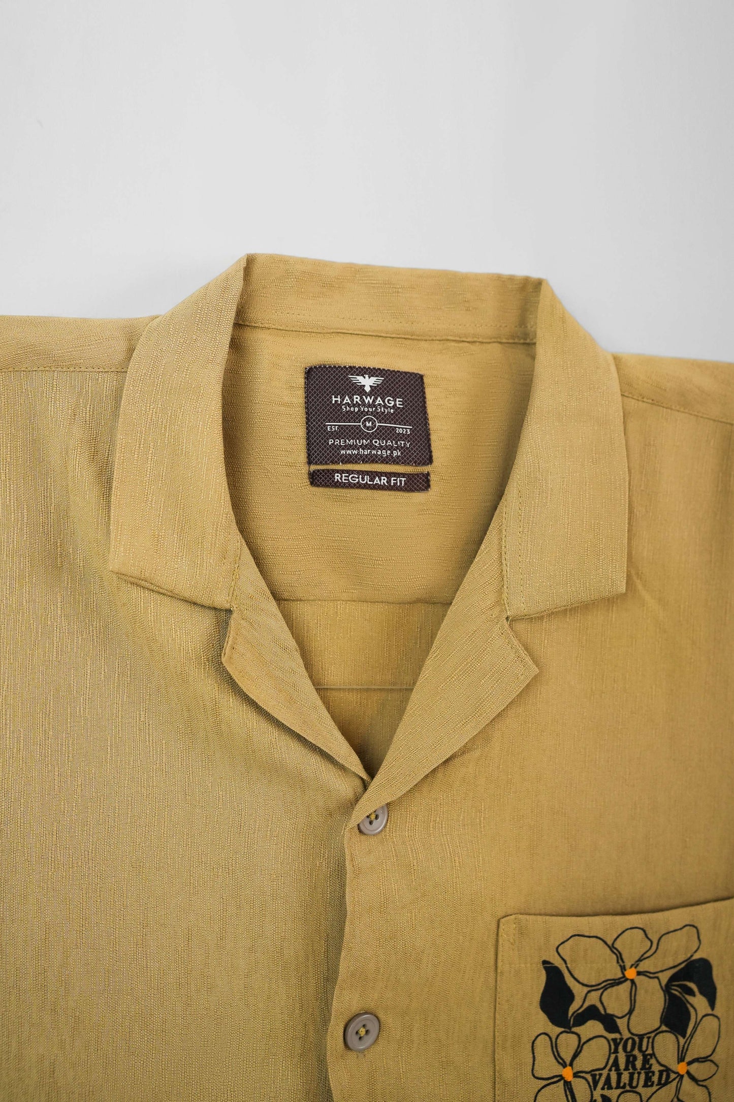 Men's Casual Resort Collar Shirt - Khaki