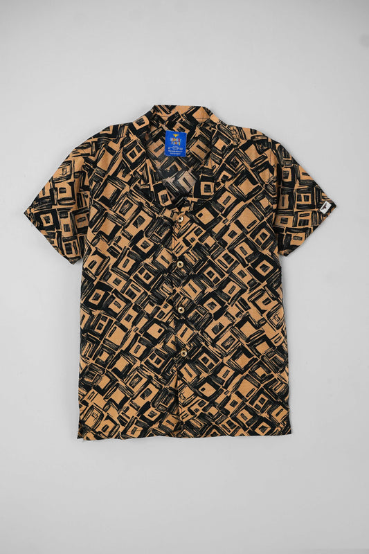 Boys' Resort Collar Casual Shirt - Black