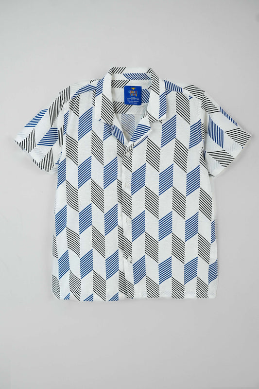 Boys' Resort Collar Casual Shirt - White