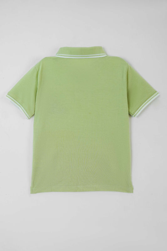 Little Boys' Pique Polo Shirt - Lime Cream