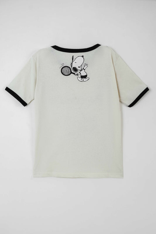 Junior Girls' Polyester T Shirt - Bone White