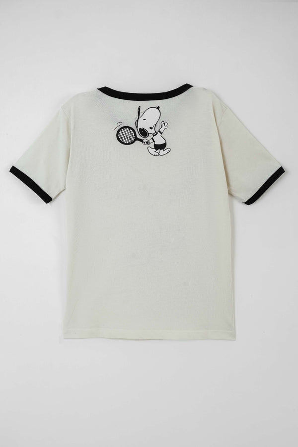 Junior Girls' Polyester T Shirt - Bone White