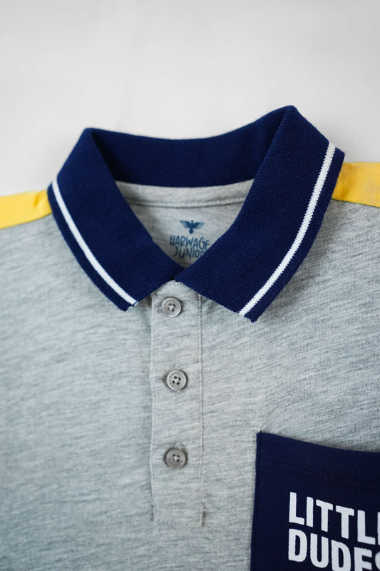 Little Boys' Jersey Polo Shirt - Haider Grey