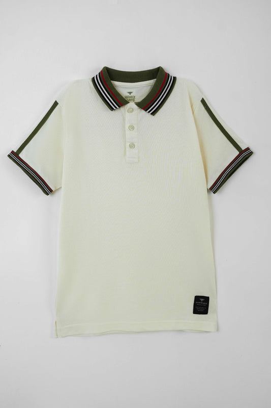 Boys' Regular Fit Pique Polo Shirt - Optic White
