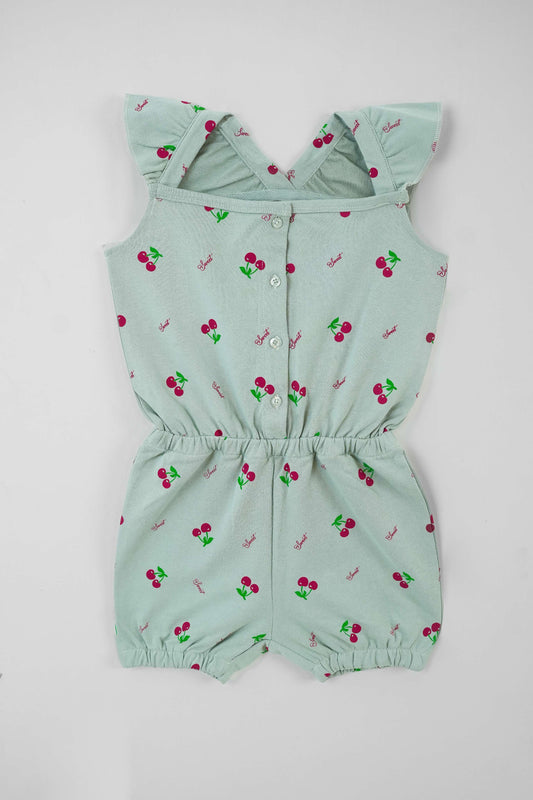 Little Girls' Short Sleeve Jumpsuit - Ash Grey