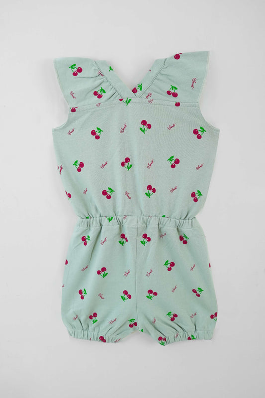 Little Girls' Short Sleeve Jumpsuit - Ash Grey