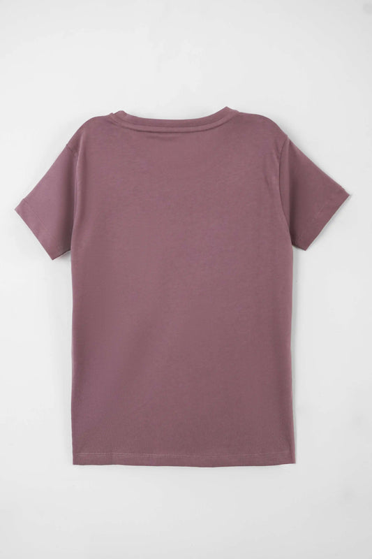 Stylish Deep Taupe Little Girls' Graphic T-shirt