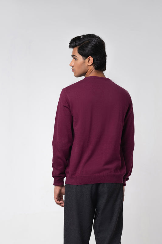 Men’s Crew Neck Sweater - Maroon