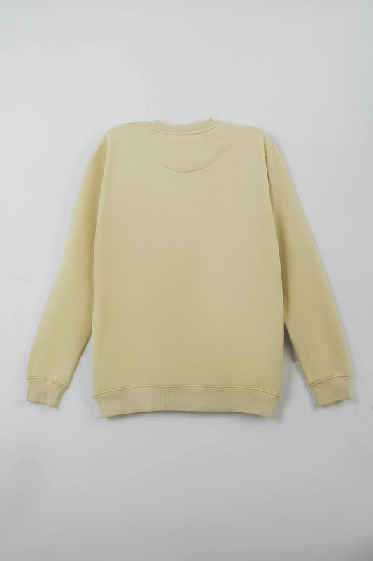 Rear flat-lay view of Cream Regular Fit Sweatshirt on light background