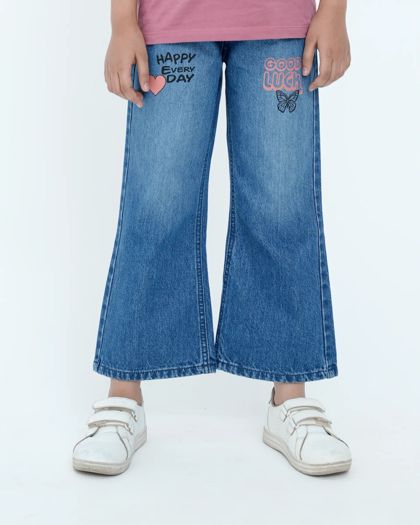 Girls Straight Fit - Mid Blue