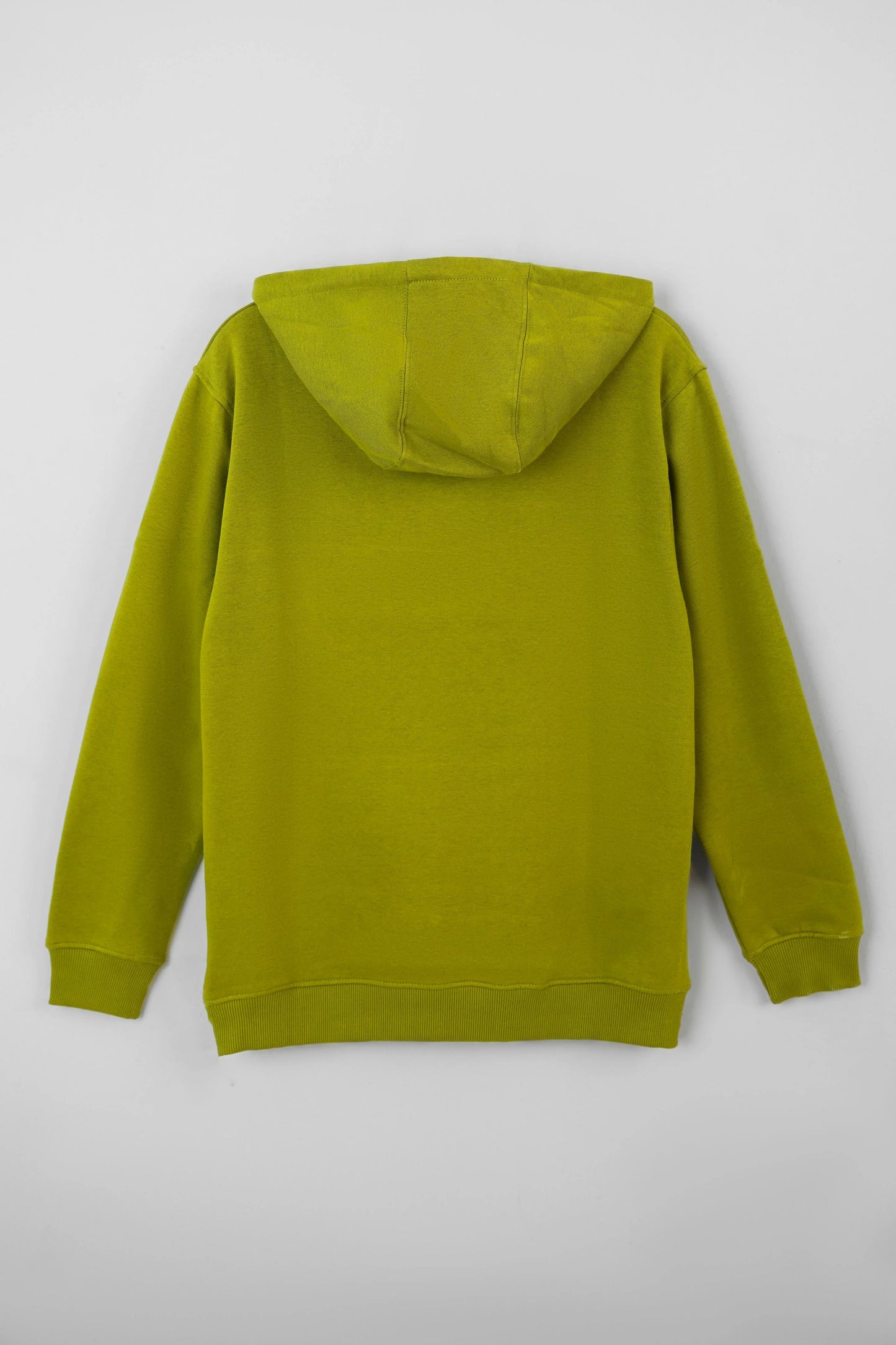 Green hoodie on a white background