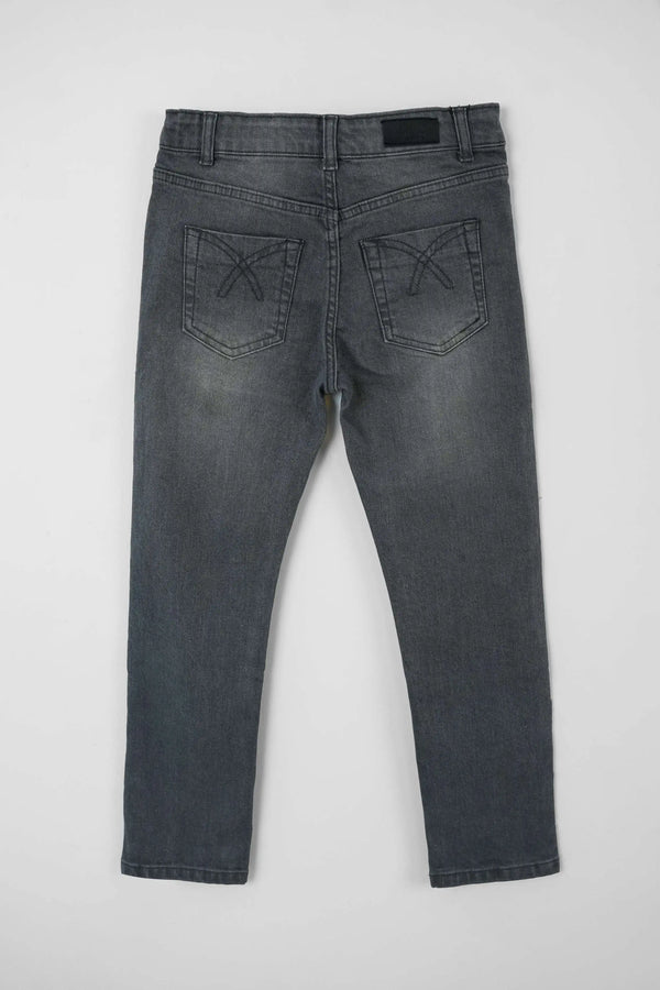 Boys' Straight Fit Denim Jeans- Grey