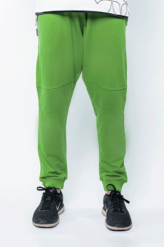 Jogger With Side Zips - Forest Green