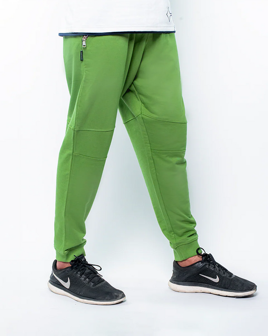 Jogger With Side Zips - Forest Green