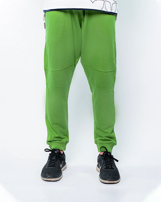 Jogger With Side Zips - Forest Green