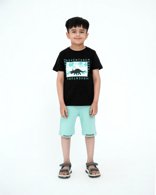 Junior Top and Bottom Set - Jet Black